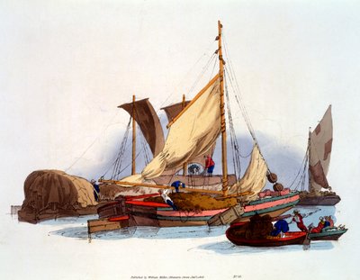 Waterman and Bargemen flytte gods og passagerer, 1808 af William Henry Pyne