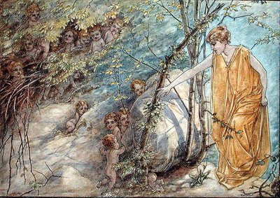 Little Shadows (pen, blæk og akvarel på papir) af William Henry Romaine Walker