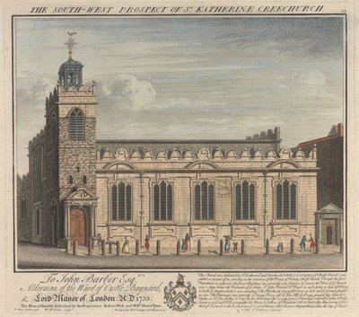 The Southwest Prospect of St. Katherine Cree kirken af William Henry Toms
