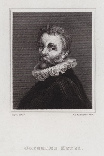 Cornelis Ketel, hollandsk maneristisk maler (gravering) af William Henry Worthington