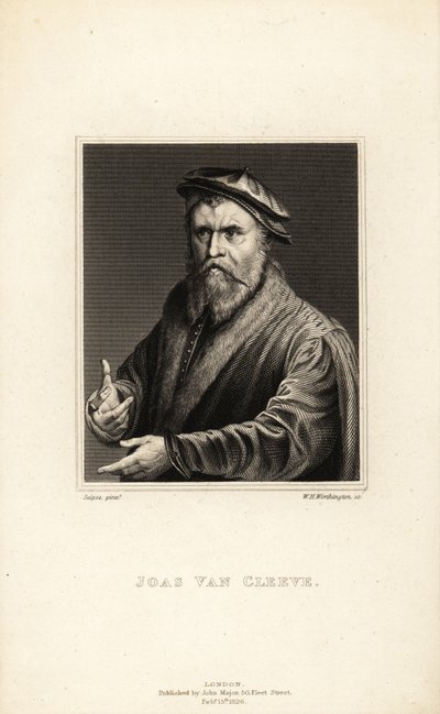 Portræt af Joos van Cleve, maler aktiv i Antwerpen, omkring 1485-1540 af William Henry Worthington