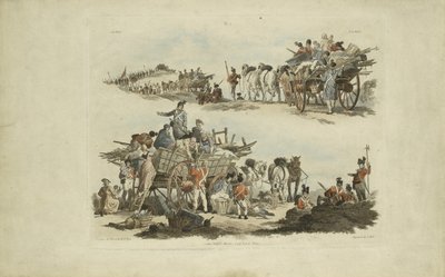 Lejrscener, 1803 (farvet radering) af William Henry after Pyne