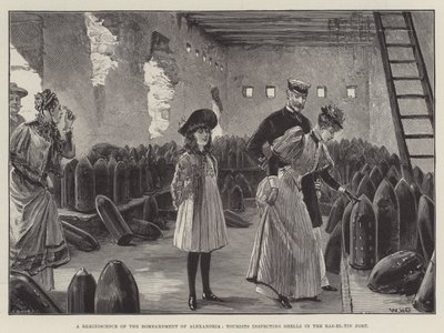 En reminiscens af bombardementet af Alexandria, turister, der inspicerer skaller i Ras-el-Tin-fortet af William Heysham Overend