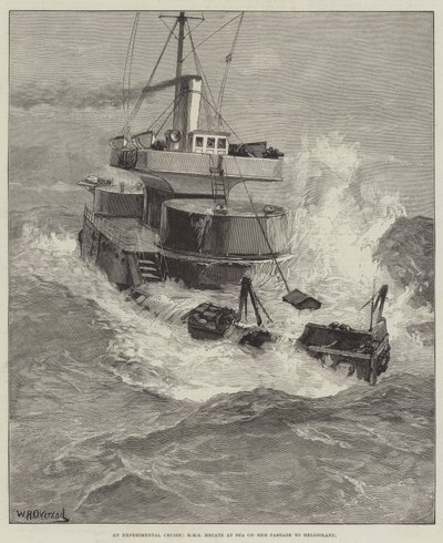 Et eksperimentelt krydstogt, HMS Hecate til søs på sin passage til Helgoland af William Heysham Overend