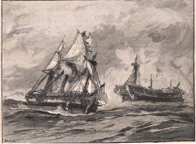 Arethusa og Belle Poule AD 1778 af William Heysham Overend