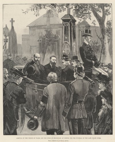 Prins af Wales og hertugen af Edinburghs ankomst til Coburg til begravelsen af den afdøde storhertug af William Heysham Overend