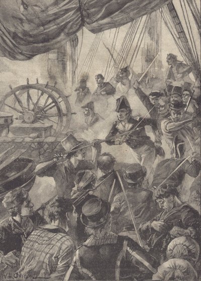 Boarding (litho) af William Heysham Overend