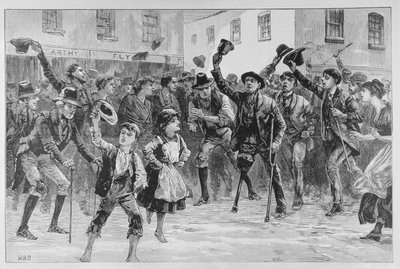 Jubel over Lord Randolph Churchills navn i Loughrea, på Town Crier, der annoncerer sin tilbagetræden, fra 