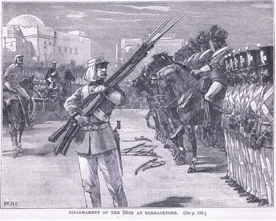 Nedrustning af den 26. ved Barrackpore 1857 e.Kr af William Heysham Overend