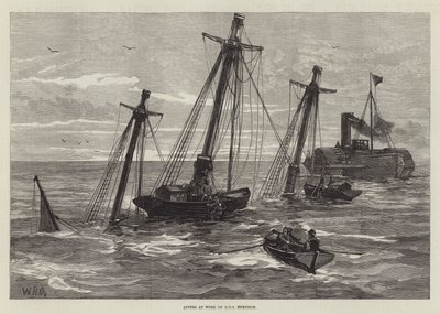 Dykkere på arbejde på HMS Eurydice af William Heysham Overend