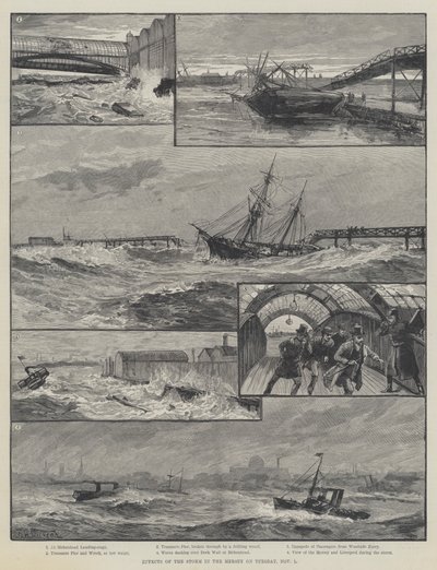 Virkningerne af stormen i Mersey tirsdag den 1. november af William Heysham Overend