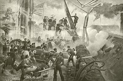 Farragut ved Mobile Bay (dybtryk) af William Heysham Overend