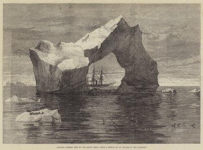 Gigantisk isbjerg set af de arktiske skibe af William Heysham Overend