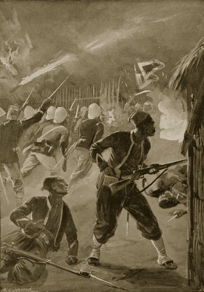 Det var et natangreb, og fjenden havde fanget dem i lur, illustration fra 