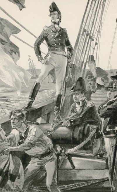 Lord Cochrane signalerer om hjælp til at angribe den franske flåde af William Heysham Overend