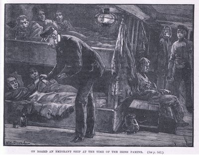 Om bord på et emigrantskib på tidspunktet for den irske hungersnød AD 1846 af William Heysham Overend
