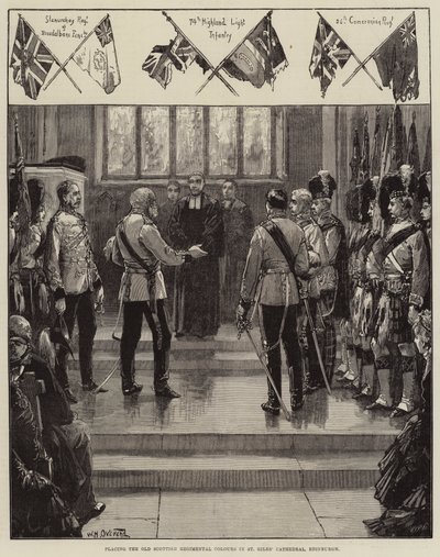 Placering af de gamle skotske regimentfarver i St Giles
