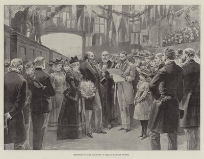 Modtagelse af Lord Salisbury på togstationen i Belfast af William Heysham Overend