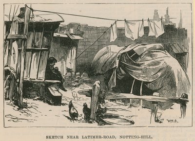 Skitser af sigøjnerliv; Skitse nær Latimer Road, Notting Hill af William Heysham Overend