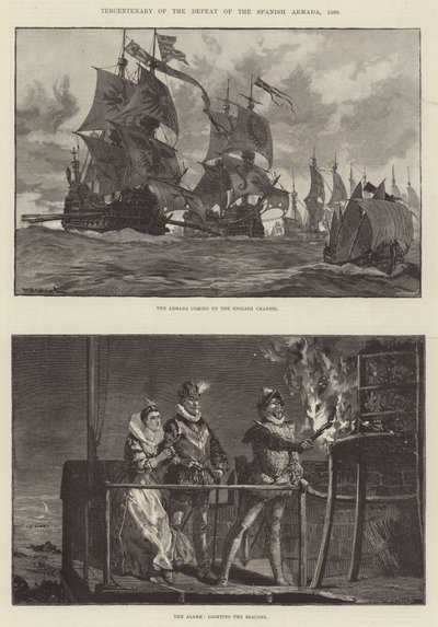 100-året for den spanske armadas nederlag, 1588 af William Heysham Overend