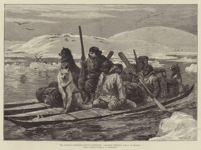 Den amerikanske Franklin Search Expedition, krydser Simpsons Strait i kajakker af William Heysham Overend
