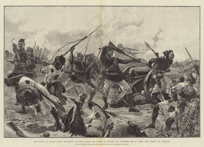Slaget ved Suakin, den sorte soudanesiske bataljon tager fjenden i bakgear og erobrer en af deres kanoner bag skyttegravene af William Heysham Overend