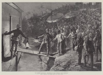 Burmah-ekspeditionen, kong Theebaws afgang fra Mandalay af William Heysham Overend