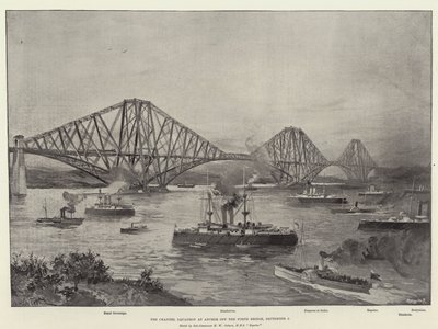 Channel Squadron ved Anker ud for Forth Bridge, 2. september af William Heysham Overend