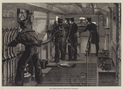 Conning Tower ombord på HMS Thunderer af William Heysham Overend