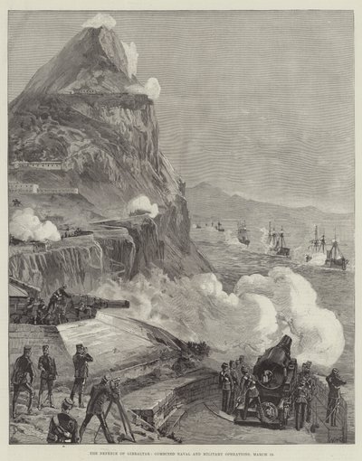 Forsvaret af Gibraltar, kombinerede flåde- og militære operationer, 13. marts af William Heysham Overend