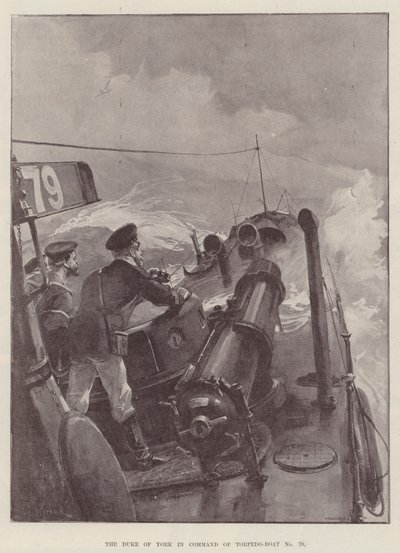 Hertugen af York i kommandoen over Torpedo-båd nr. 79 af William Heysham Overend