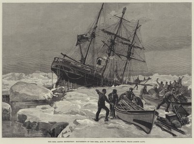 Eira Arctic Expedition, grundlæggelse af Eira, 21. august 1881, ud for Cape Flora, Franz Joseph Land af William Heysham Overend