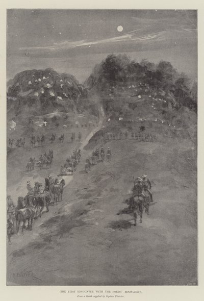 Det første møde med boerne, Moonlight af William Heysham Overend