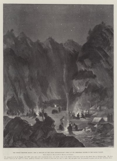 The Indian Frontier Rising, den 1. brigade af Tirah Expeditionary Force ved sin julemiddag i Bazardalen af William Heysham Overend