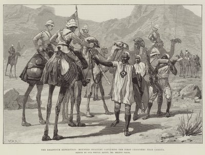 Khartoum-ekspeditionen, beredent infanteri, der fanger de første fanger nær Gakdul af William Heysham Overend
