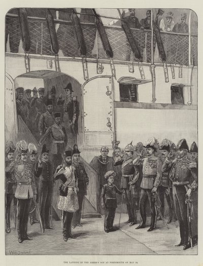 Landingen af Ameers søn i Portsmouth den 24. maj af William Heysham Overend