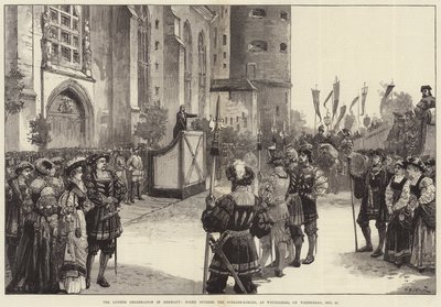 Luther-fejringen i Tyskland, scene uden for Schloss-Kirche, i Wittenberg, onsdag den 31. oktober af William Heysham Overend