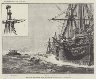 Flådemanøvrerne, admiral Bairds flåde vender tilbage til Queenstown af William Heysham Overend