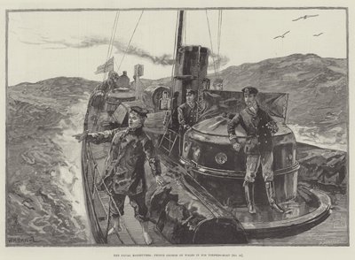 Sømanøvrerne, prins George af Wales i sin torpedobåd (nr. 79) af William Heysham Overend