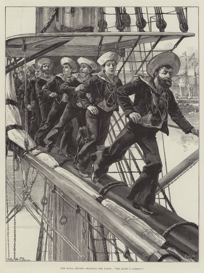 The Naval Review, bemanding the Yards, The Queen