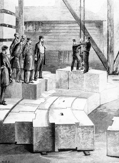 The New Eddystone Lighthouse: The Stone-Cutting Establishment at Oreston, illustration fra 