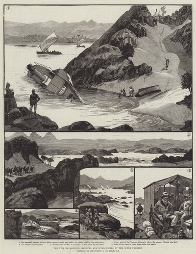 Nil-ekspeditionen, farerne og vanskelighederne ved flodpassagen af William Heysham Overend