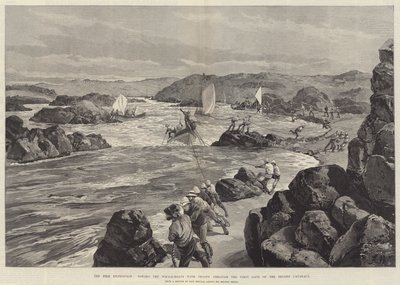 Nil-ekspeditionen, der bugserer hvalbådene med tropper gennem den første port til den anden grå stær af William Heysham Overend