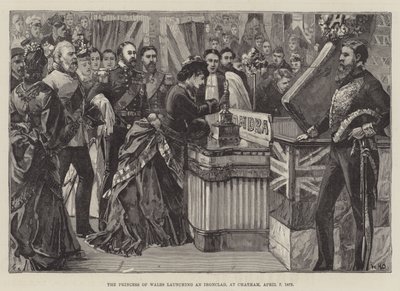 Prinsessen af Wales lancerer en Ironclad i Chatham den 7. april 1875 af William Heysham Overend