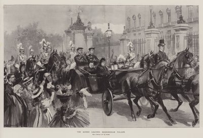 Dronningen forlader Buckingham Palace af William Heysham Overend