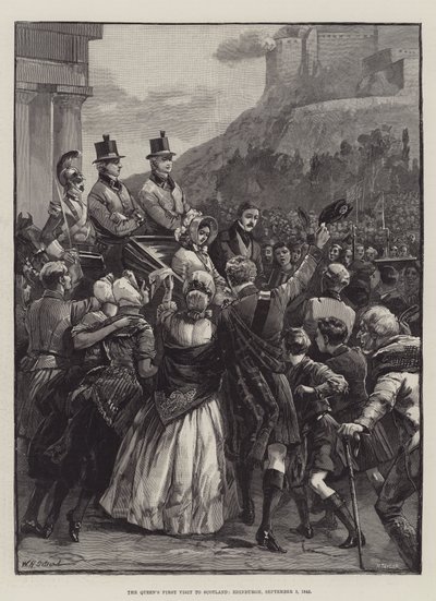 Dronningens første besøg i Skotland, Edinburgh, 3. september 1842 af William Heysham Overend