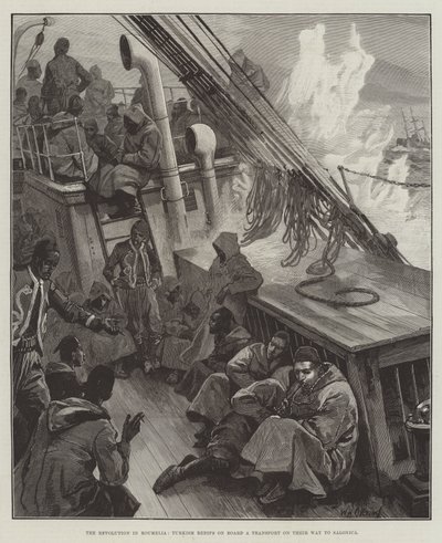 Revolutionen i Roumelia, tyrkiske redifs ombord på en transport på vej til Salonica af William Heysham Overend