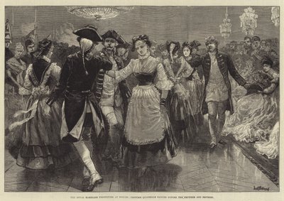 De kongelige bryllupsfester i Berlin, Costume Quadrille dansede foran kejseren og kejserinden af William Heysham Overend