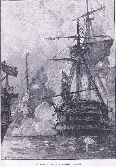 Det russiske angreb på Sinope 1853 e.Kr. af William Heysham Overend