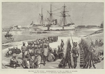 Krigen i Soudan, landstigning af den 15. sikh ved Souakim af William Heysham Overend